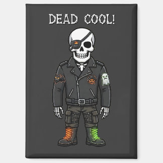 Dood Cool Skelet Biker | Halloween Magneet