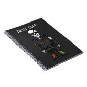 Dood Cool Skelet Biker | Halloween Notitieboek (Rechterzijde)