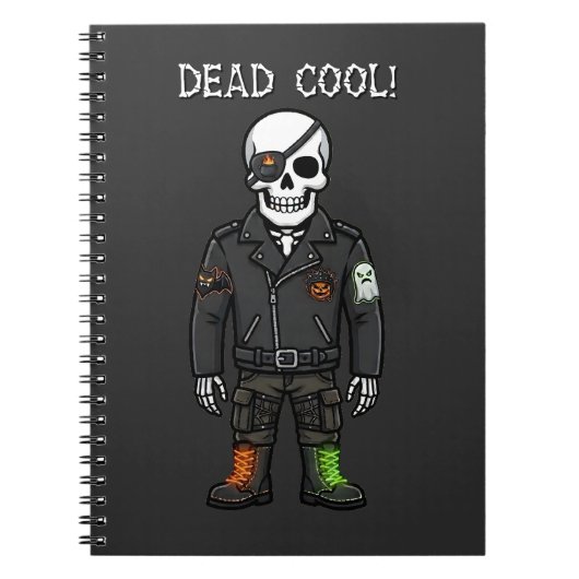 Dood Cool Skelet Biker | Halloween Notitieboek (Voorkant)