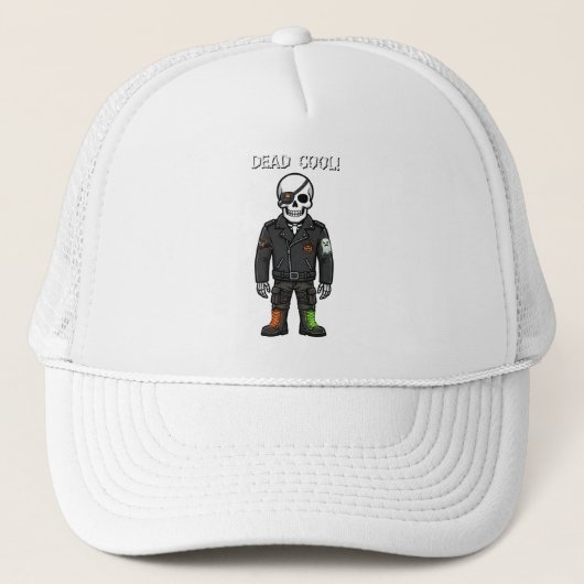 Dood Cool Skelet Biker | Halloween Trucker Pet (Voorkant)