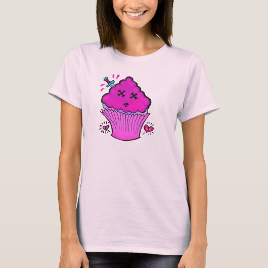 Dood Cute Zombie Cupcake T-shirt (Voorkant)