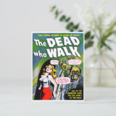 Dood die loopt -  Zombie Horror Briefkaart (Staand voorkant)