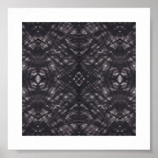 Dood Donker Zwart Abstract Aquarel Kunst Poster (Voorkant)