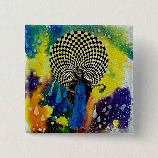 Dood door Michael Moffa Vierkante Button 5,1 Cm (Voorkant)