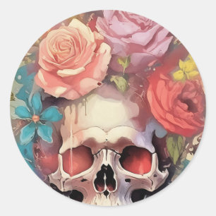 Dood door Pastels, Rozen en een glurende Gotische Ronde Sticker