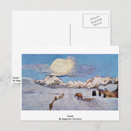 Dood door Segantini Giovanni Briefkaart (Voorkant / Achterkant)