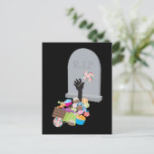 Dood door Snoep Halloween Design Briefkaart (Staand voorkant)