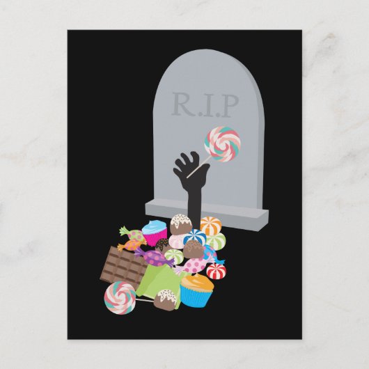 Dood door Snoep Halloween Design Briefkaart (Voorkant)