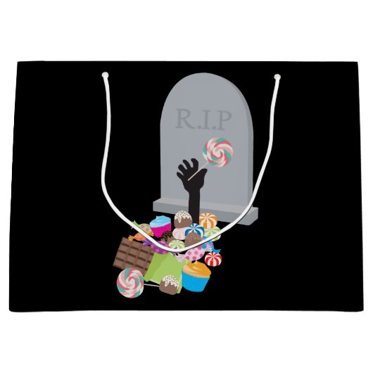Dood door Snoep Halloween Design Groot Cadeauzakje (Voorkant)