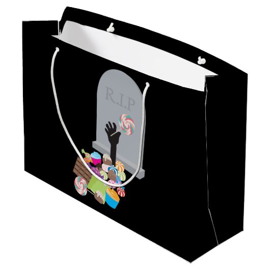 Dood door Snoep Halloween Design Groot Cadeauzakje (Achterkant Gekanteld)