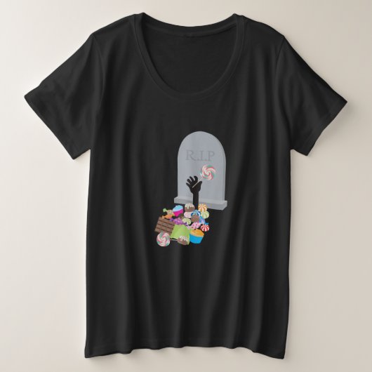 Dood door Snoep Halloween Design Grote Maat T-shirt (Design voorkant)