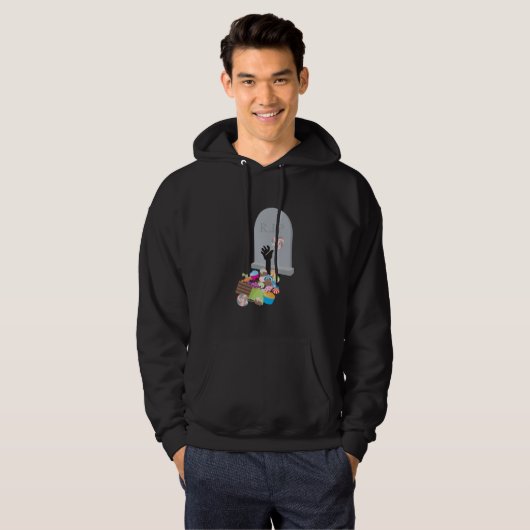 Dood door Snoep Halloween Design Hoodie (Voorkant volledig)