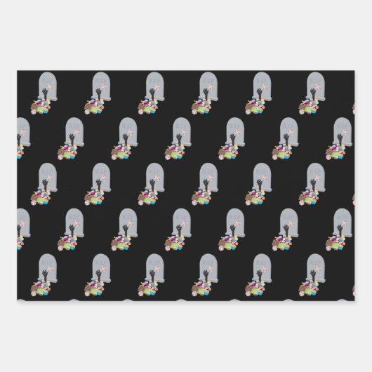 Dood door Snoep Halloween Design Inpakpapier Vel (Voorkant 3)