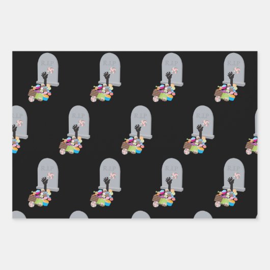 Dood door Snoep Halloween Design Inpakpapier Vel (Voorkant)