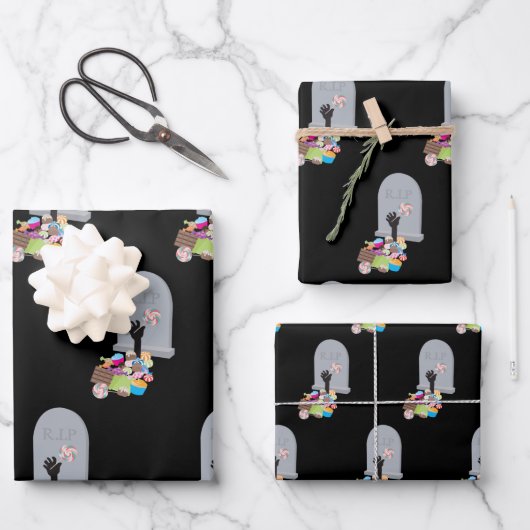 Dood door Snoep Halloween Design Inpakpapier Vel (Voorkant)