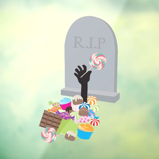 Dood door Snoep Halloween Design Raamsticker (Vel 3)