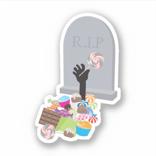 Dood door Snoep Halloween Design Sticker (Voorkant)