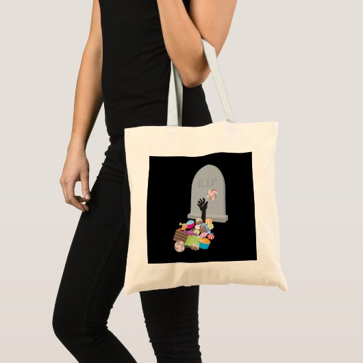 Dood door Snoep Halloween Design Tote Bag (Voorkant (product))