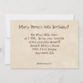 Dood door uitnodiging van Chocolate Birthday (Achterkant)