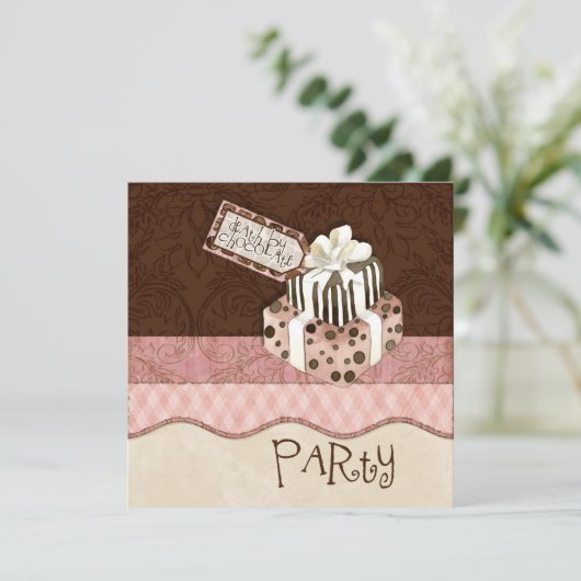 Dood door uitnodiging van Chocolate Birthday (Staand voorkant)