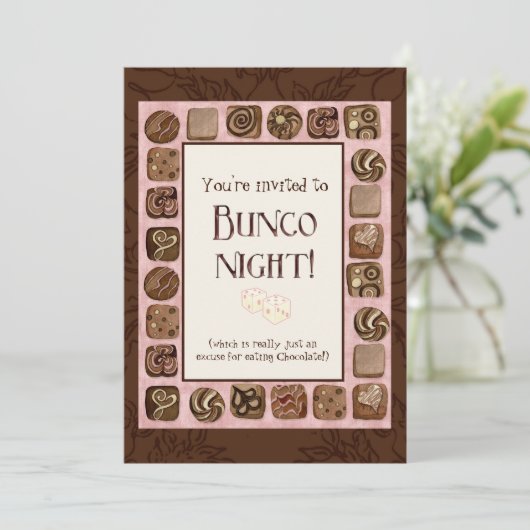 Dood door uitnodiging van de Chocolate Bunco-parti (Staand voorkant)
