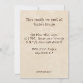 Dood door uitnodiging van de Chocolate Bunco-parti (Achterkant)