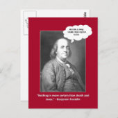 Dood en belastingen citeren grappig spel over woor briefkaart (Voorkant / Achterkant)