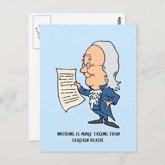 Dood en belastingen citeren grappig spel over woor briefkaart (Voorkant / Achterkant)