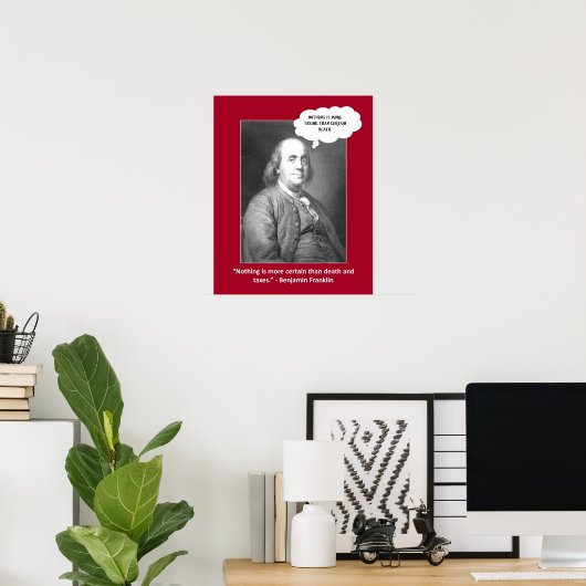 Dood en belastingen citeren grappig spel over woor poster (Thuiskantoor)