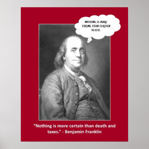 Dood en belastingen citeren grappig spel over woor poster