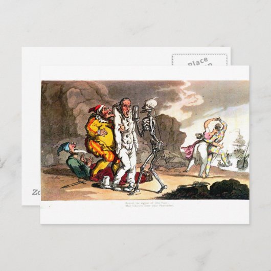 Dood en circusbriefkaart briefkaart (Voorkant / Achterkant)