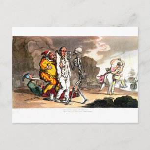 Dood en circusbriefkaart briefkaart