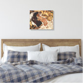 Dood en de Jongedochter door Egon Schiele Canvas Afdruk (Insitu (Slaapkamer))