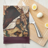 Dood en de Jongedochter door Egon Schiele Theedoek (Quarter Fold)