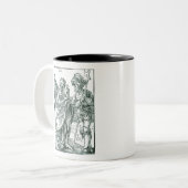Dood en de Landsknecht - Albrecht Durer - c1510 Tweekleurige Koffiemok (Voorkant links)
