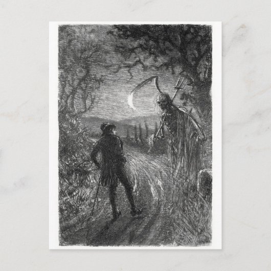 Dood en dr. Hornbook briefkaart (Voorkant)