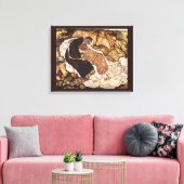 Dood en het meisje door Egon Schiele Canvas Afdruk (Insitu (Woonkamer))