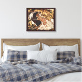 Dood en het meisje door Egon Schiele Canvas Afdruk (Insitu (Slaapkamer))