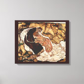 Dood en het meisje door Egon Schiele Canvas Afdruk (Voorkant)