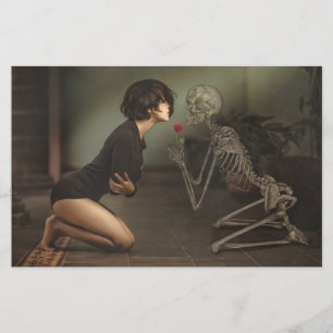 Dood en jonge vrouw briefpapier