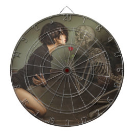 Dood en jonge vrouw dartbord