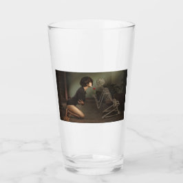 Dood en jonge vrouw glas