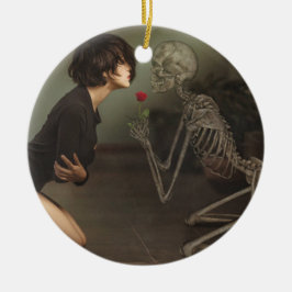 Dood en jonge vrouw keramisch ornament