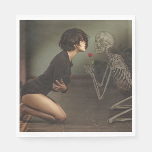 Dood en jonge vrouw servet (Voorkant)