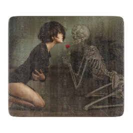 Dood en jonge vrouw snijplank
