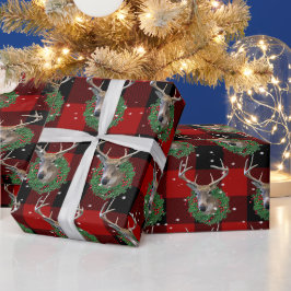 Dood en kerstmis in sneeuwvlokken cadeaupapier
