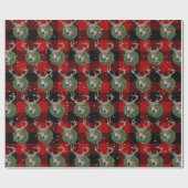 Dood en kerstmis in sneeuwvlokken cadeaupapier (Vlak)