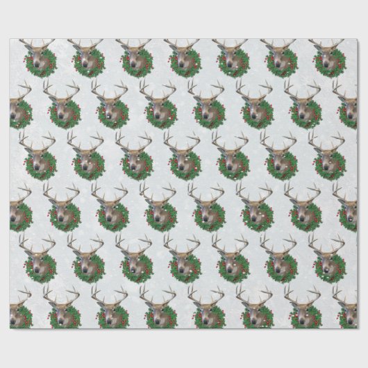 Dood en kerstmis in sneeuwvlokken cadeaupapier (Vlak)