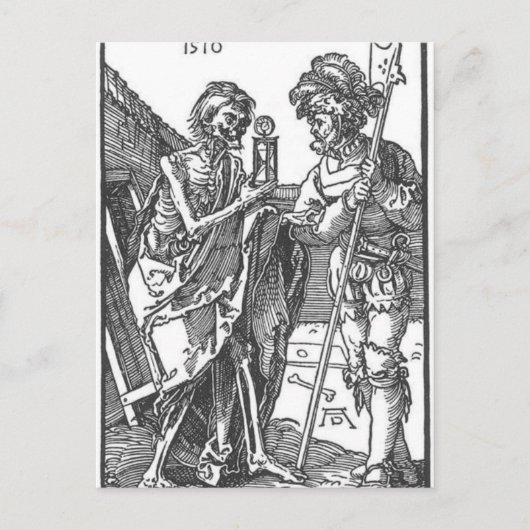 Dood en Landsknecht door Albrecht Durer Briefkaart (Voorkant)