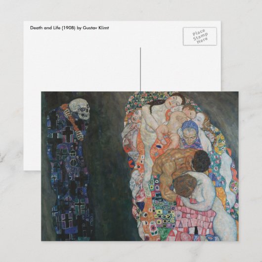 Dood en leven door Gustav Klimt  Art Nouveau Briefkaart (Voorkant / Achterkant)